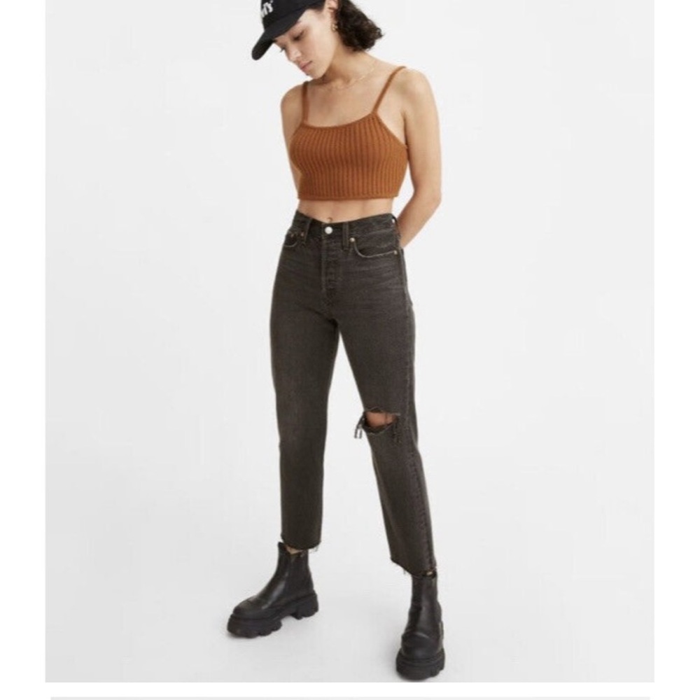 NWT LEVI’S WEDGIE STRAIGHT FIT JEANS BLACK AFTER SUNSET SIZE 30 X 28 $108